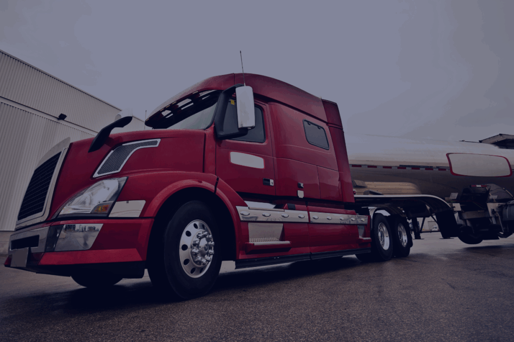 red eighteen wheeler